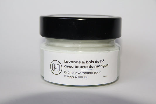 Crème pour visage et corps à la lavande, beurre de mangue et bois de hô